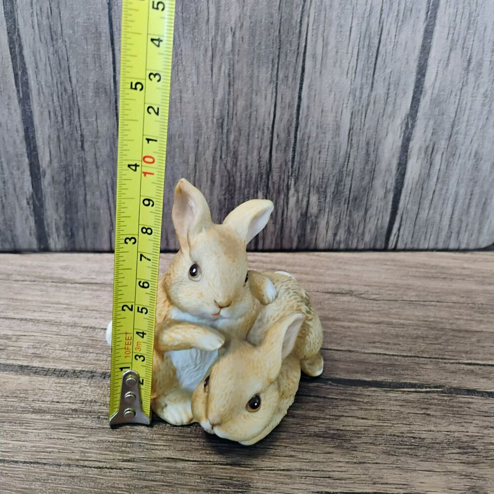 Vintage Homco Bunnies Rabbits Figurine, Brown Porcelain 1455 Easter Decor Gift - Picture 6 of 7